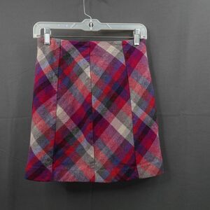 H&M Women Skirt 6 Red Plaid Secretary Preppy Corp Academia Schoolgirl Office Y2K